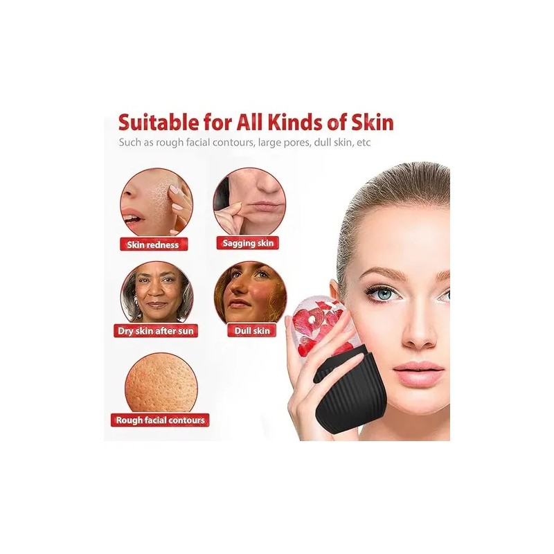 Rodillo Silicn Hielo Para Masaje Facial Cara Cuidado Piel