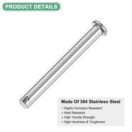 M METERXITY 4-Pack Single Hole Clevis Pins, M8 x 90mm 304 Stainless Steel Flat Head Clevis Pins for Mechanical Linkage/Trucks/Lawn Mower, Link Hinge Pin Reusable