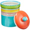 Mariachi 4-Piece Ceramic Kitchen Canister Set – Airtight Colorful Striped