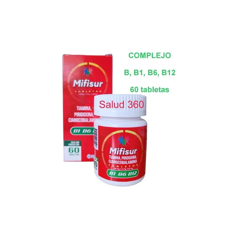Mifisur Suplemento Vitaminas B B1 B6 B12 Sydenham Bote C/60