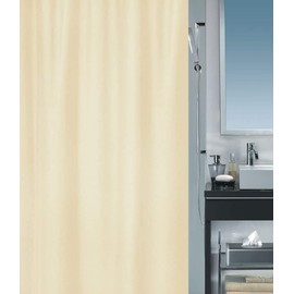 Spirella Primo Champagne Textile Polyester Shower Curtain, 240 x 200 cm, Cream