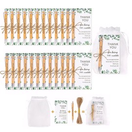 Guegine 24pcs Thank You Pens, Thank You Gifts for Colleagues, with Bookmark Cards, Twine Bulk Gifts for Colleagues Teachers Volunteers