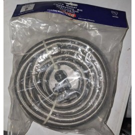HICO 25ft Braided Ice Maker Supply Line Connection Kit Shutoff Valve 25' Steel