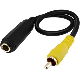 Yeworth 1RCA to 6.35mm Cable, Gold Plated 1/4 inch 6.35mm Female Plug to 1RCA Male Interconnect Audio Adapter Converter Cord 0.3m, for AV Receiver, Amplifier (Gold Plated 6.35F/1RCAM)