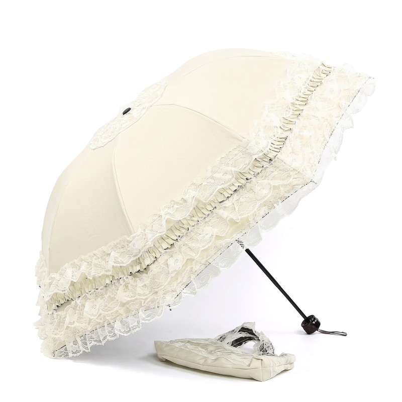 Vintage Lace Parasol – Foldable Gothic Lolita Umbrella, Anti-UV Sun