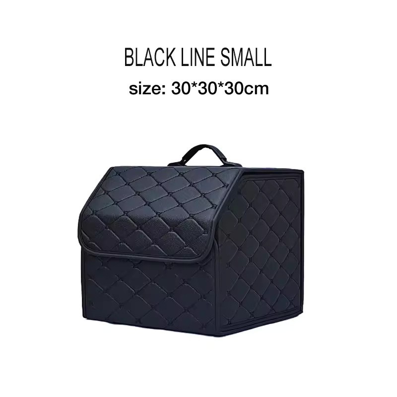 Foldable PU Leather Car Trunk Organizer with Lid, Large Capacity