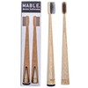 MABLE Two Pack Bamboo Toothbrush for Adult | Charcoal Infused
