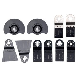 Oscillating Accessory Kit SUPERTOOL 10-Piece Multi-Tool Accessory Kit Mix Oscillating Saw Blades Include Bi-Metal and High Carbon Steel Saw Blades