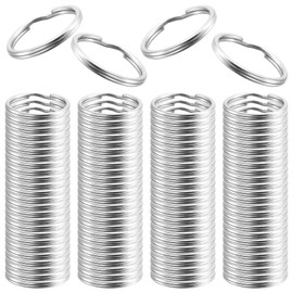 Eowppue 100-Pack Stainless Steel Split Rings - Small Keychain Rings (20mm Diameter) for Car Keys，Efficient Key Organization and Crafting
