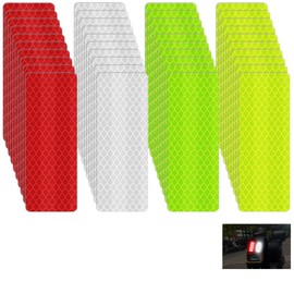 Kryzulax 40Pcs Reflective Stickers,Safety Reflective Stickers,Warning Reflective Stickers,Waterproof Outdoor Safety Warning Reflective Stickers,for Vehicle,Bicycles,Motorcycles,3x 8 cm