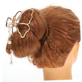 Vaguelly 2Pcs Pearl Hair Claw Clips Exquisite Hair Accessories for Shopping Travel Weddings and Parties Stylish and Durable Hair Clamps