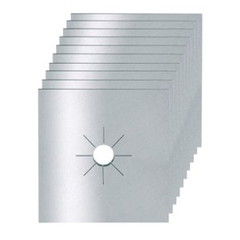 Gas Range Stove Cover, 10pcs Gas Stove Burner Cover Thickness 0.2mm Waterproof Reusable Heat Resistant Fiberglass Gas Stove Protector Pad for Kitchen, 10.6 x 10.6in