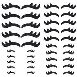 FINGERINSPIRE 40 Pairs Felt Eyelashes for Crochet Stuffies and Plushies 4 Sizes Black Color Eyelash Applique Patches Felt Craft Doll Eyes DIY Doll Puppet and Plush Animal Making Supplies