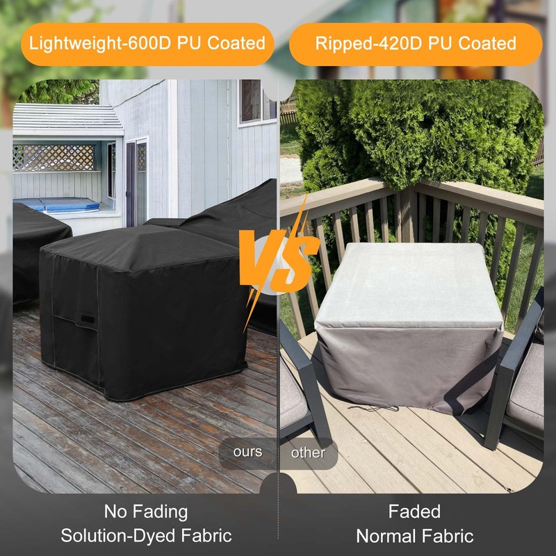 NettyPro Round Fire Pit Cover Fade Resiatant Waterproof 600D Outdoor