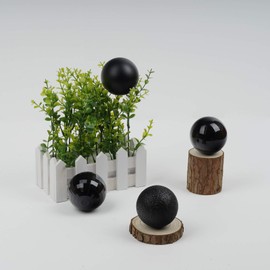 Emopeak - 24 bolas de Navidad para árbol de Navidad – 4 estilos inastillables decoraciones de árbol de Navidad para decoración de fiestas de boda (negro, 1.6 pulgadas/4.2 cm)