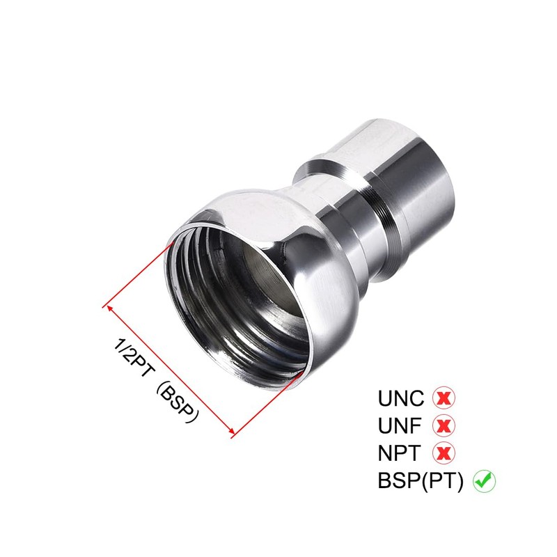 uxcell Brass Faucet Tap Quick Connector 1/2PT Female Thread Hose