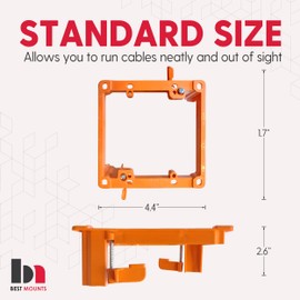 BestMounts - 2 Pack Low Voltage Mounting Brackets 2 Gang for Drywall Outlet Cable Pass Through Wall Plates - Wall Plate Bracket for Old Work, Telephone Wires, Network Cable, HDMI, Speaker Wire