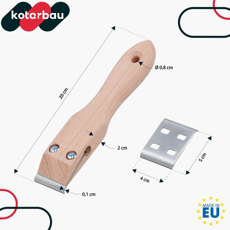 KOTARBAU® Pulling Blade Scraper 40 mm with Wooden Handle for