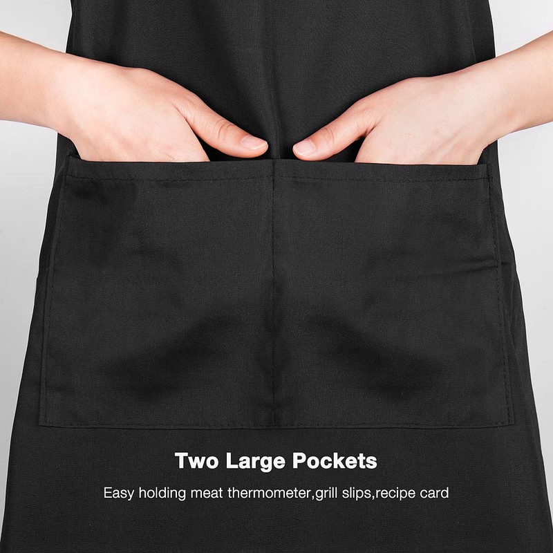 Kitchen Apron BBQ Apron Cotton Black