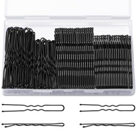 TsMADDTs TsMADDTs Bobby Hair Pins Kit, 200PCS U Shaped Bobby Pins Black for Women, Ballet Buns with Box, 2.4IN and 2IN