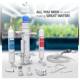 Aquatic Life RO Buddie 3-Stage Hydroponic Reverse Osmosis Water Filter System RO Filtration Unit, 75 GPD