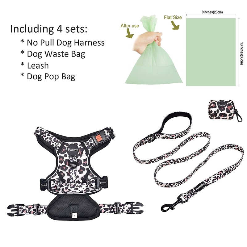 Petmolico No Pull Dog Harness Set with Leash Attachment Easy