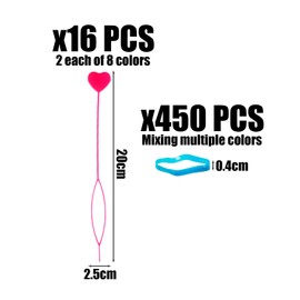 16 Pieces Love Hair Pullers 1 Pack Small Rubber Bands Braid Beads Gadgets Hair Tools Hair Braider Hair Styling Tools