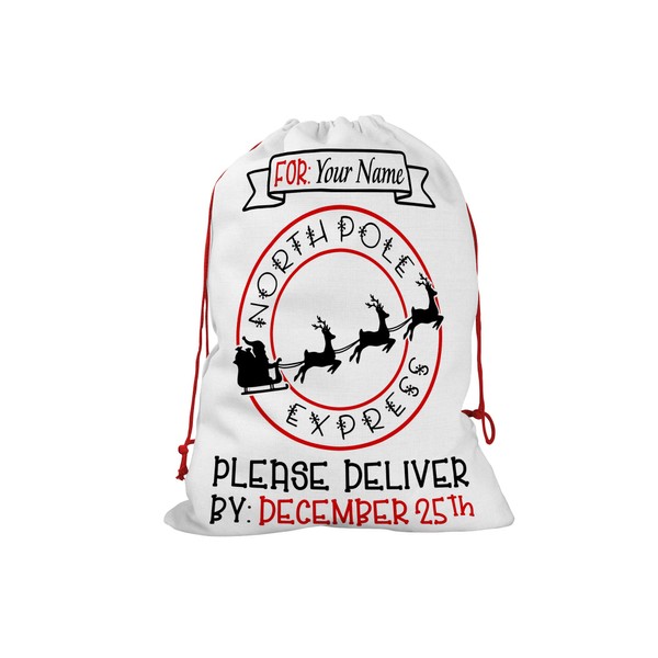 Bleu Reign BRGiftShop Personalized Custom Name North Pole Express Reindeers
