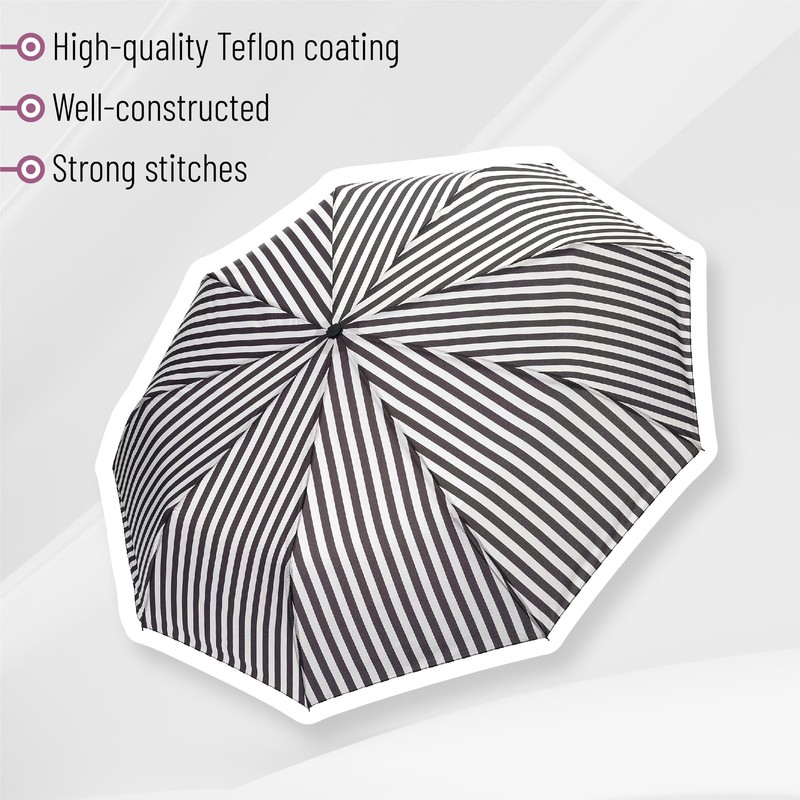 Mr. Pen Windproof Travel Umbrella - Zebra Stripes, Automatic, Compact,