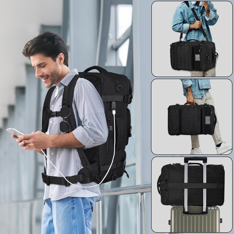 MOZETO Travel Backpack for Men 40L TSA Approved Carry On