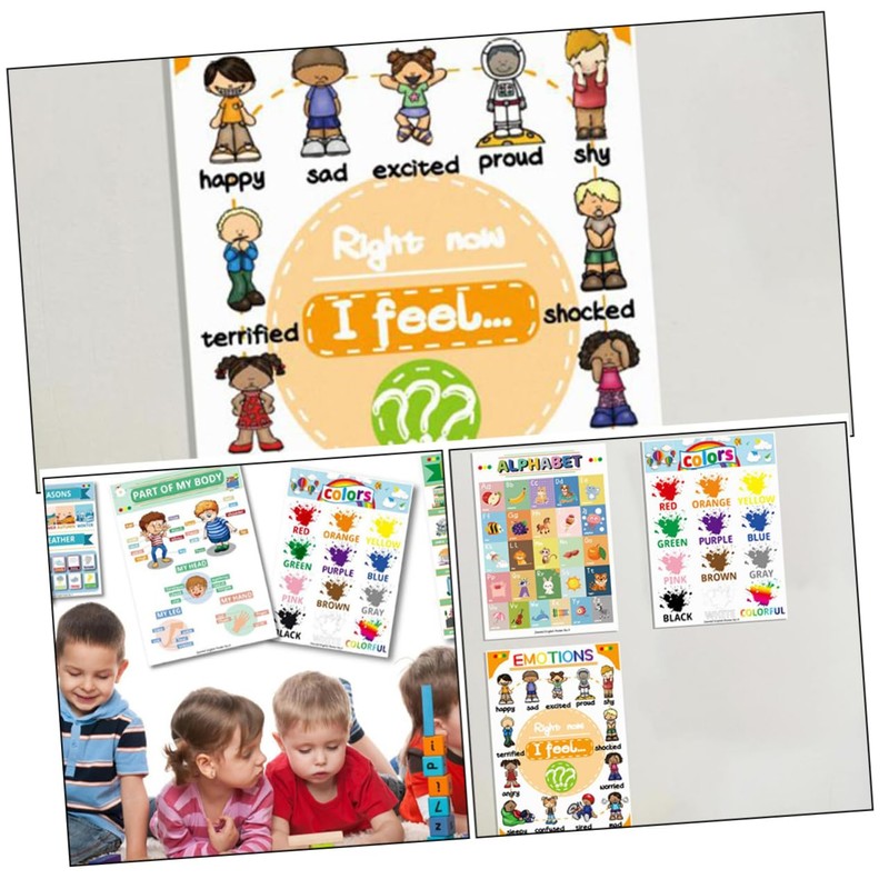 DOITOOL 12 Sheets English Learning Posters for Vibrant Educational Charts