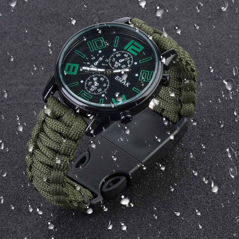 6 in 1 Multifunction Waterproof Outdoor Camping Survival Watch Rescue