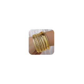 Harry and Henry Gold Bracelets for Women Gold Bangles Stackable Bracelet Boho Indian Bangles Gold Bracelet Stack Non Tarnish Bangle Jewelry Gift