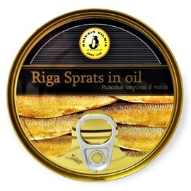 Brivais Vilnis Riga Smoked Sprats in Oil 5.6 oz - Pack of 3, Product of Lativa, Kosher Wild Caught Latvian Sprats