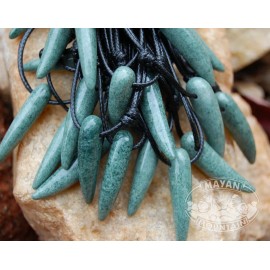 Mayan Mountain SIMPLE JADE LIGHT GREEN JAGUAR TOOTH CLAW NECKLACE GUATEMALAN JADEITE SJT-02
