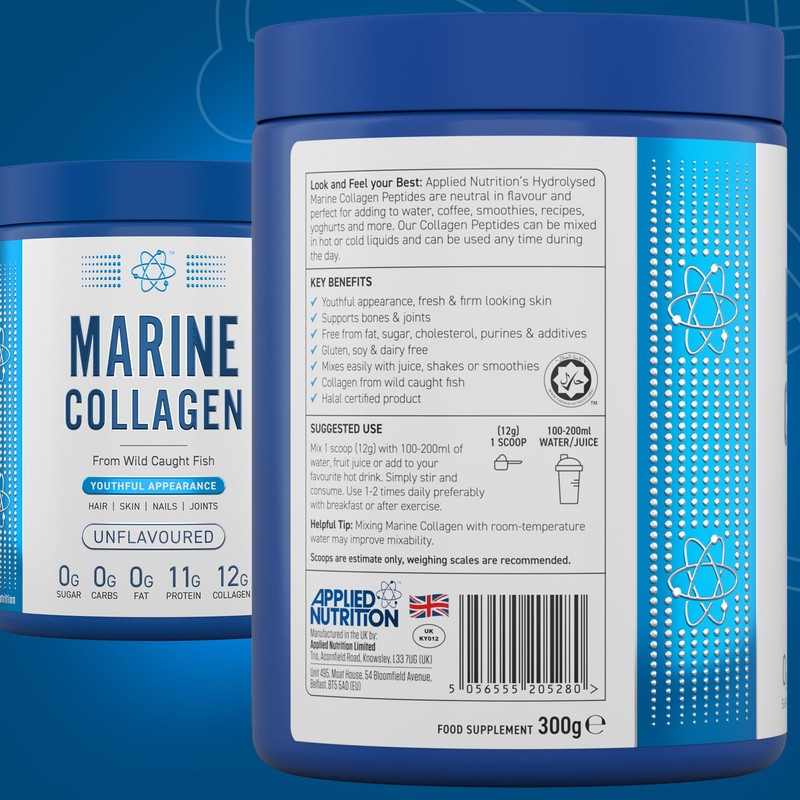 Applied Nutrition Marine Collagen Powder - Hydrolysed Collagen Protein, Healthy