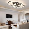 Shine LUEST Modern LED Ceiling Light Fixture Black Flush Mount