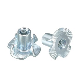 sourcing map M4 4 Pronged Tee Nut T-Nut for Table Legs Rock Climbing Wall Woodwork Holds Wood Cabinetry 100Pcs
