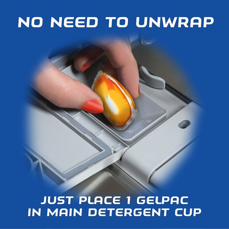 Finish Gelpacs Dishwasher Detergent, Orange Scent, 54 Count