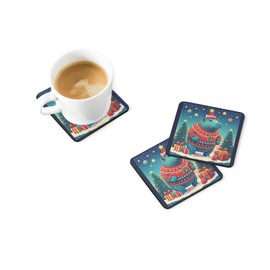 Hippopotamus Christmas Foam Coasters