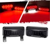 Partsam Red Led Low Profile Combination RV Tail Lights Surface Mount LED RV Camper Trailer Stop Turn Brake Tail Lights/License Plate Light Holder Bracket Smoke Lens - Black Base - Pair