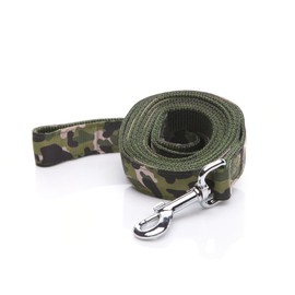 Heavy Duty Dog Leash, 4 FT/ 6 FT/ 10 FT Long, 1 Inch Wide, Nylon Camouflage Dog Leash for Small and Medium Dogs (Green, 10 FT)