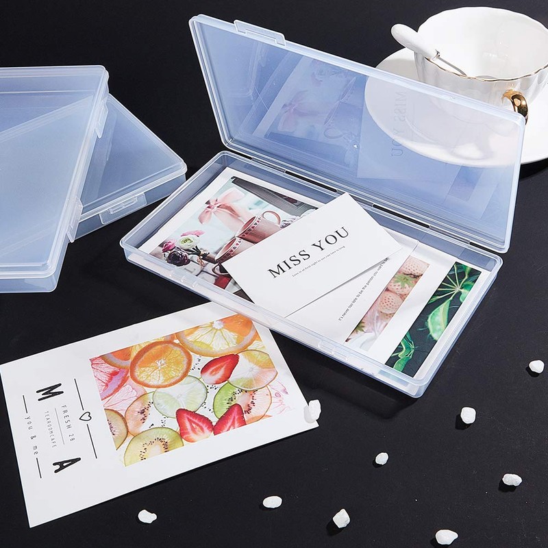 Benecreat Rectangle Big Clear Plastic Bead Storage Container Box for