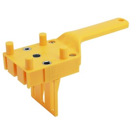 Handheld Dowel Jig, Woodworking Doweling Jig Wood Drilling Hole Saw Tools with Metal Sleeve Drill Guide Kit Positioning Pin Fixture Set Centre Point with Pins Bit Joiner for Straight Holes