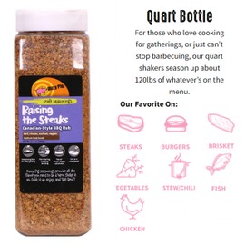 Dizzy Pig Raising the Steaks Montreal-Style Barbecue Seasoning Rub (Quart Shaker)