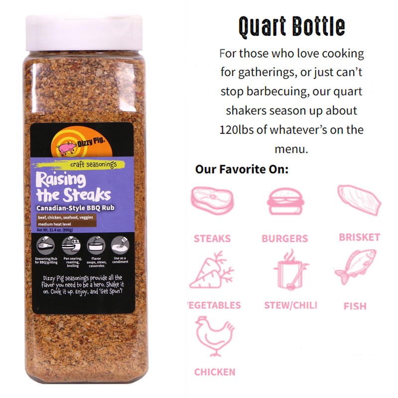 Dizzy Pig Raising the Steaks Montreal-Style Barbecue Seasoning Rub (Quart