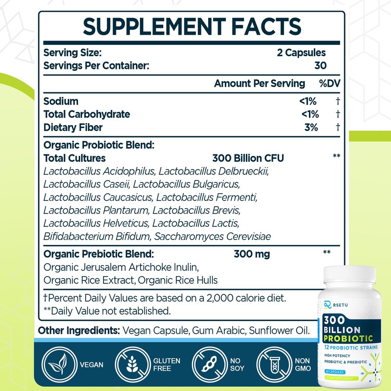 Zwllood Probiotics - 300 Billion CFU Probiotics, 12 Strains Probiotics