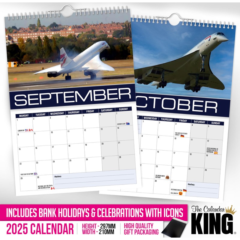 The Calendar King // Concorde - A4 Size 2025 Wall
