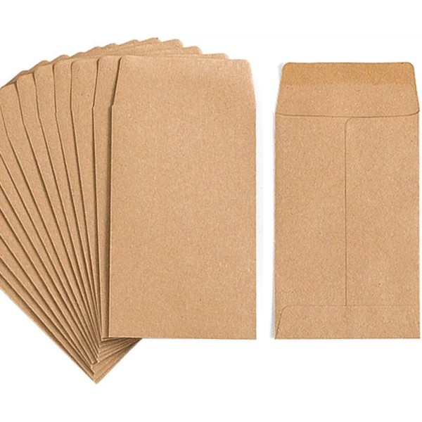 Homtable 500 Pack Small Coin Envelopes Self-Adhesive Kraft Paper Seed
