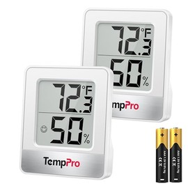 TempPro TP49 - Termómetro digital para interiores con monitor de temperatura y humedad, mini termómetro higrómetro (2 Paquete) (Anteriormente...      